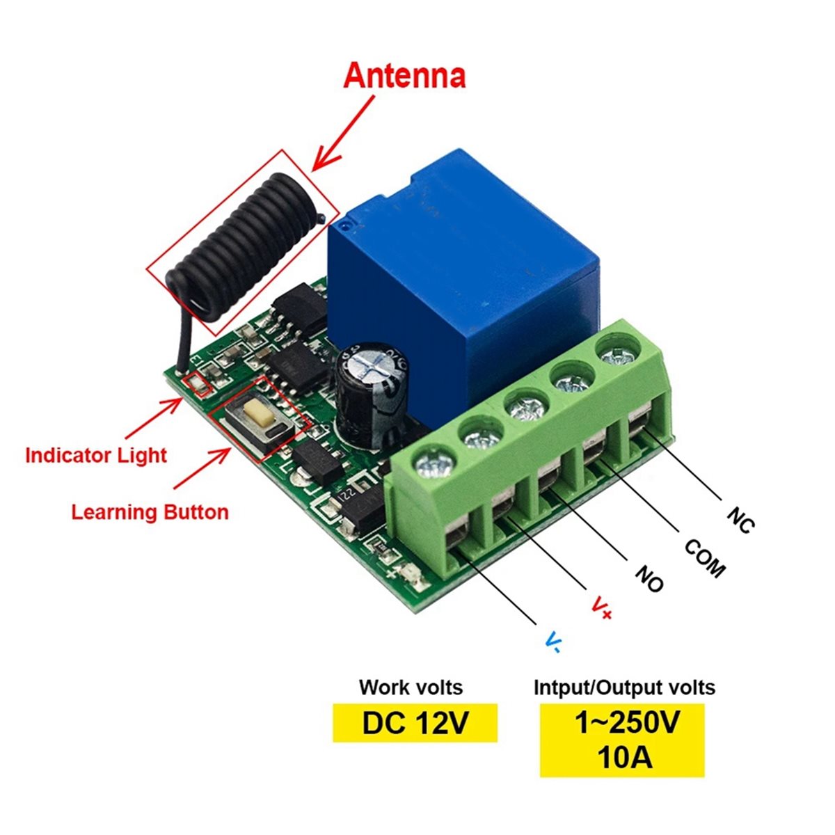 433Mhz Receiver Module - A72Z 433MHz Kablosuz Uzaktan Kumanda Anahtarı