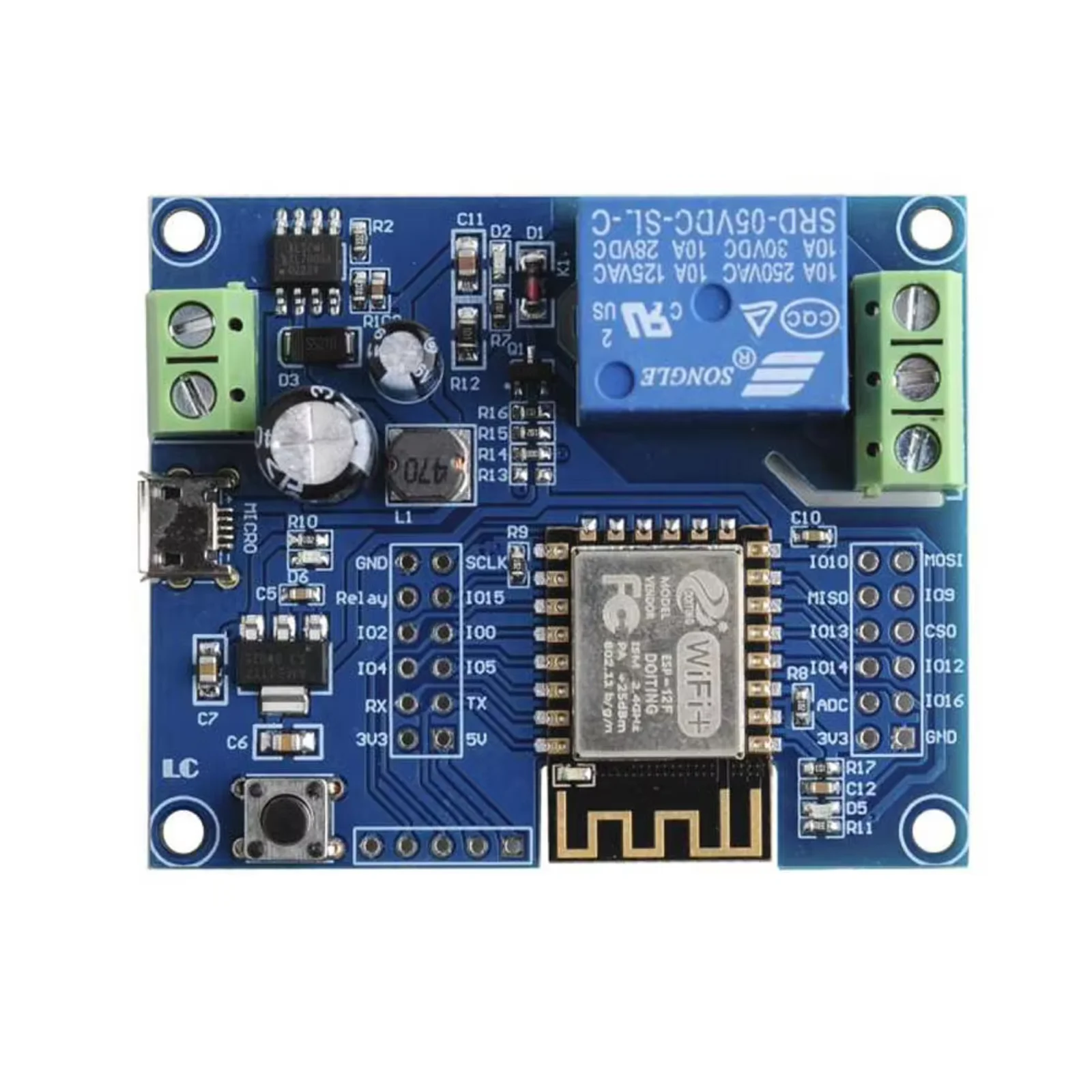 Relay 8 Channel Board - Tek Kanallı WiFi Röle Modülü, DC